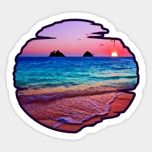 beautiful hawaii beach sunset Sticker